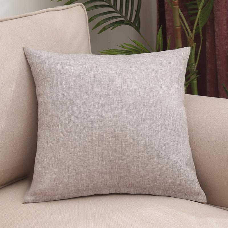 Simple Solid Color Pillow Linen Home Pillow Case Sofa Cushion