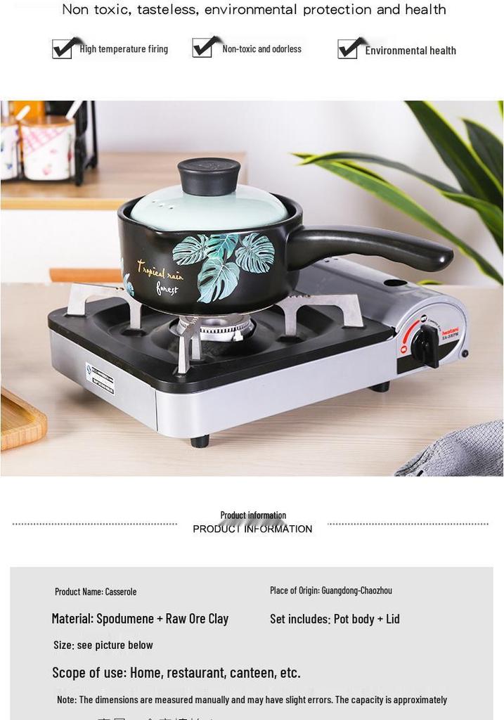 Large Capacity Heat Resistant Ceramic Stew Pot Ming Health Home Gift