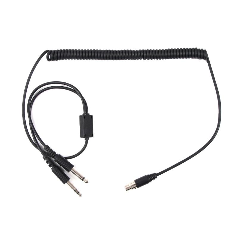 

Mono Cable Line Cord Repairing Aviation Headset Double-plug AircraftHeadphones Replacement Accessories Cable 1