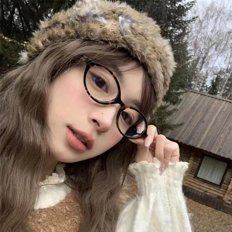 Oval Small Frame Plain Glasses Personalized Anti-blue Light Glasses Eye Protection Korean women Optical Spectacle Eyeglass