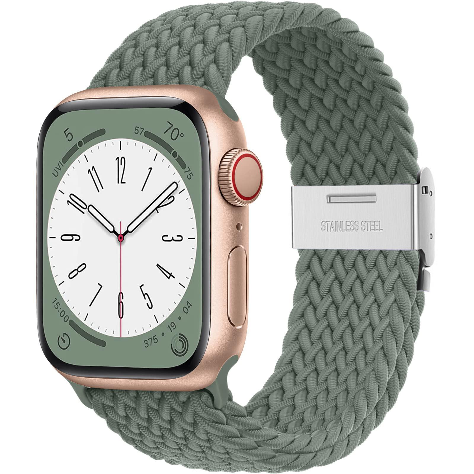 

Ремешок для Apple Watch Ultra Band 49 мм, 45 мм, 44 мм, 40 мм, 41 мм, 42 мм, 40, 45 мм, плетеный браслет Correa соло-петли серии 8, 7, 3, 5, se 6, 4 38mm 40mm 41mm оливковый