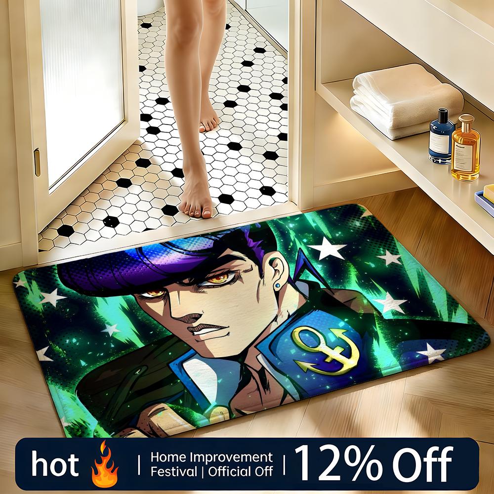 Soft Absorbent Non-Slip Rug Anime JoJo's Bizarre Adventure Floor Mat Home Decor Doormat Bedroom Floor Mat Shower Carpet