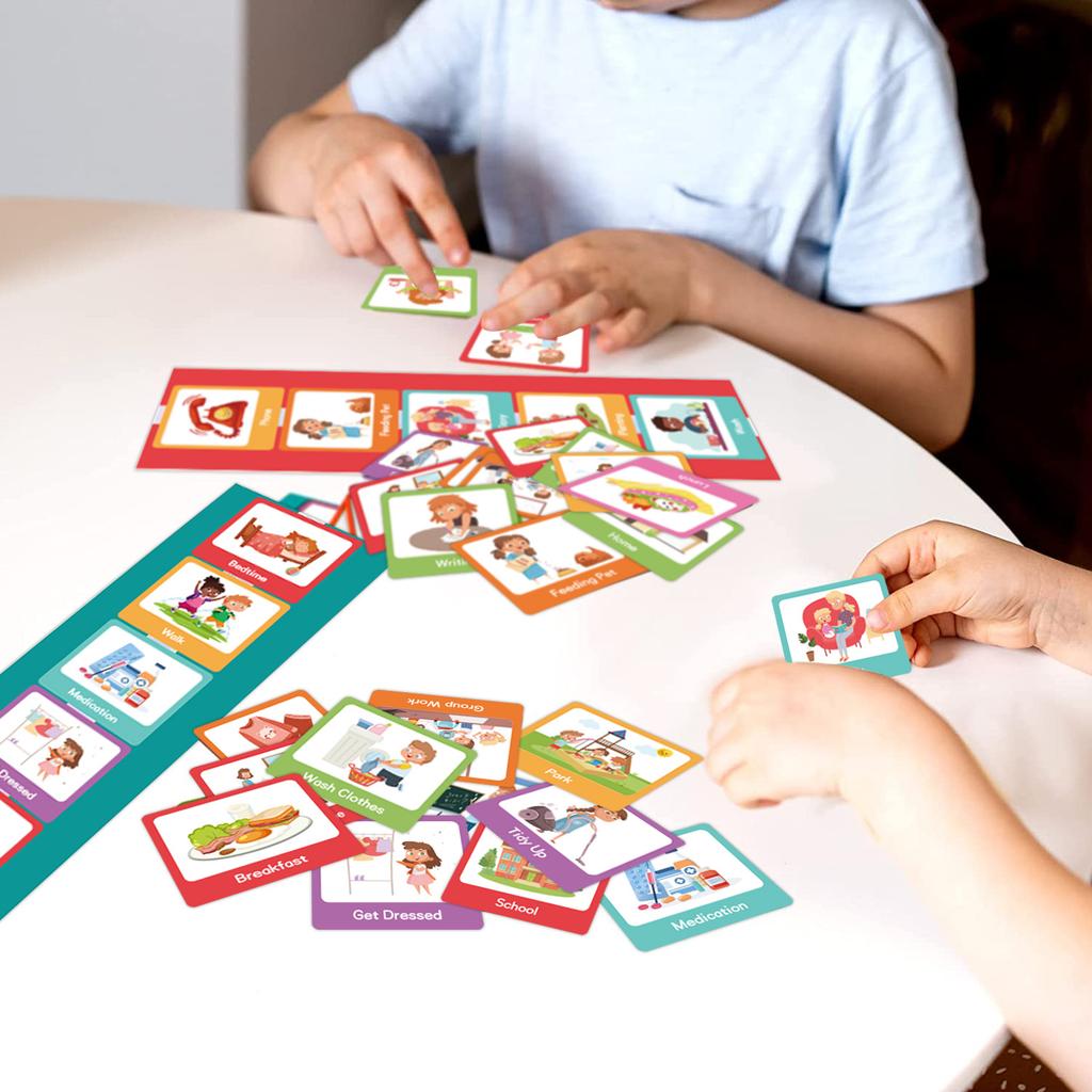 Children's Visual Time Chart Non Verbal Communication Visual Assistance Schedule Planning Daily Card Early Educational Toys