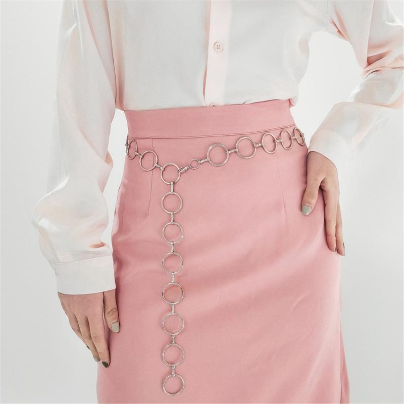Metal Waist Chain for Women Belly Link Chain Belt Perfect for Dresses and Casual Outfits Waistband with Adjustable Clasp