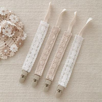 Verstellbare Baby Stoff Schnuller Kette Spitze Schnullerhalter Clips Bunter Schnullerhalter Baby
