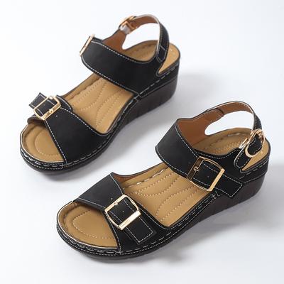 Fashion New Open Toe Fashion Women's Sandals Summer 2025 Soft Sexy Woman Sandals Wedge Buckle Women's Orthopedic Sandal Footwear Female
