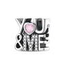 925 Silver Charms Bead CZ Zircon Love Mom Pink Heart Dangle Fit DIY Bracelet Women Mother's Day Jewelry Gift