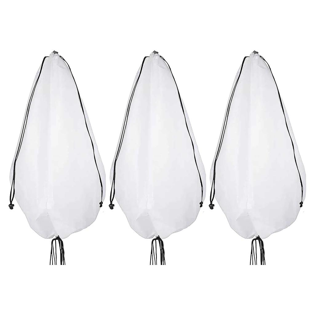 Set of 3 Hanging Flower Basket Frost Covers with Drawstring Closure Plants from Frost Heavy Rain Deer and Birds