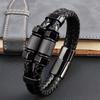 Bracelet Hexagonal Perles Acier Inoxydable Mode Luxe Bijoux Homme Bracelet Cuir Tressé Multicouche Classique Homme Cadeau Homme