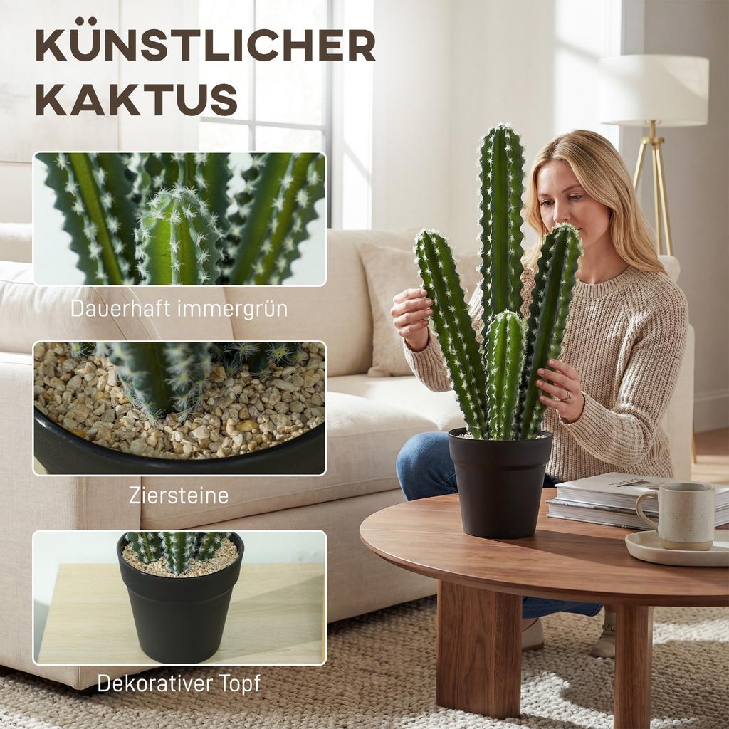 Künstliche Pflanze Kakteen Pflanzen 53 cm Künstliche Pflanzen im Topf für Zuhause, Büro