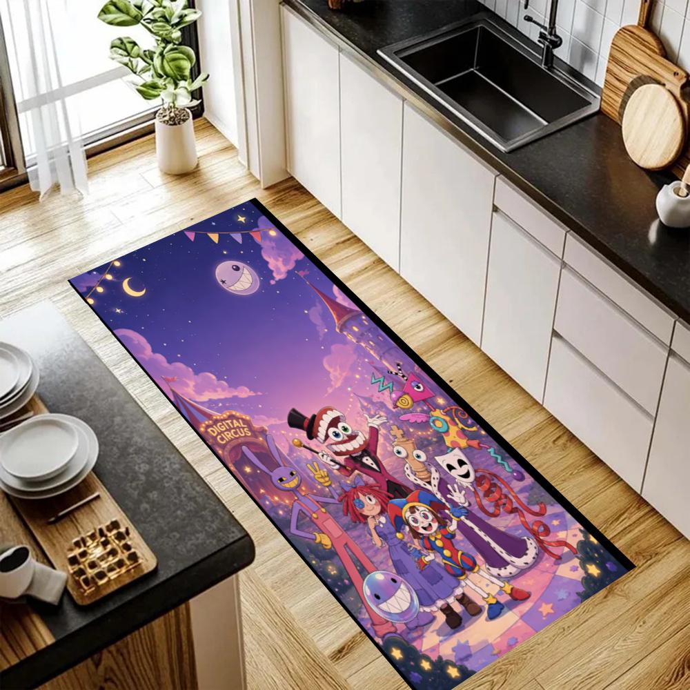 Digital Circus Nonslip Kitchen Mat Floor Carpet Rug For Indoors Outdoors Home Decor Room Supplies Spring Decor