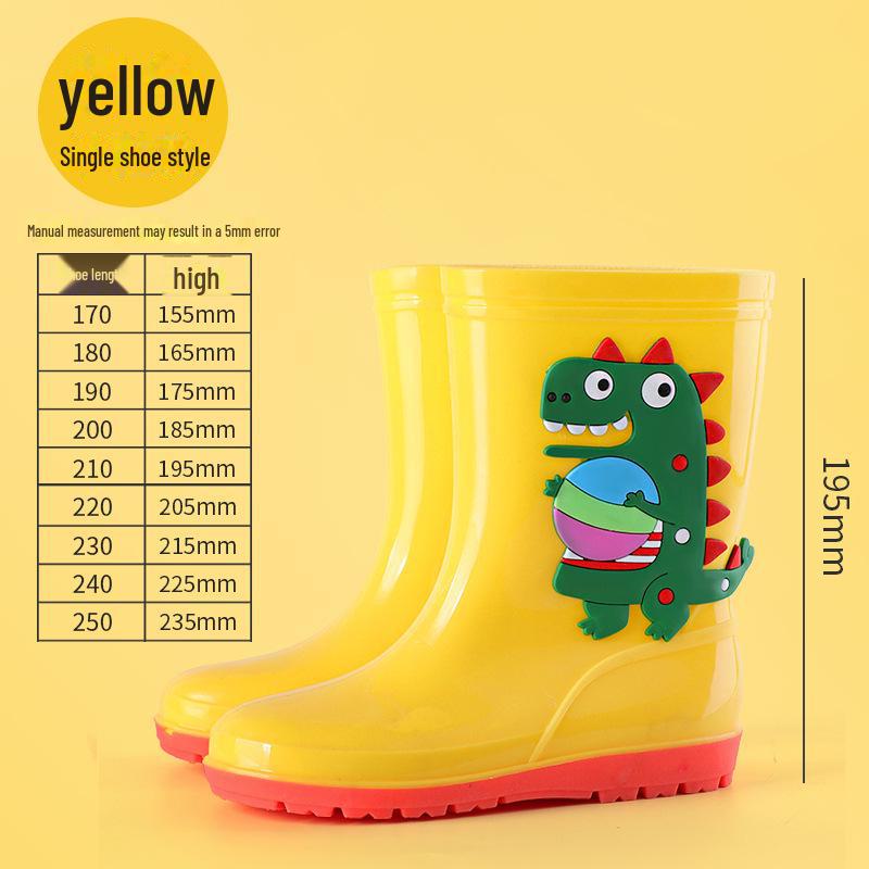 "Dinosaur Kids' Mid-Tube Rain Boots for Boys and Girls"