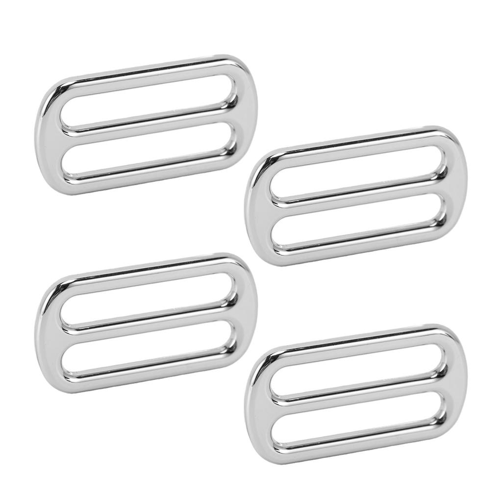 10PCS Webbing Buckles Strap Slide Adjuster Zinc Alloy Buckle for Clothing Backpack Belt Silver 49x26mm