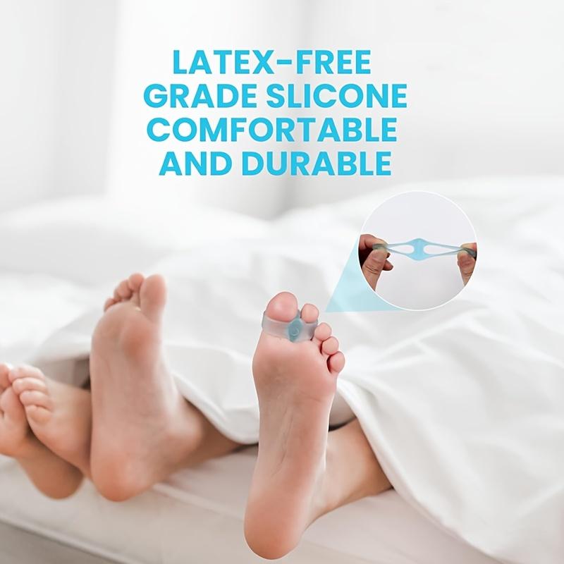 2pcs/1pair Soft Gel Toe Separators for Men and Women, Big Toe Spacer Cushion Pads with 2 Loops, Blue/Transparent