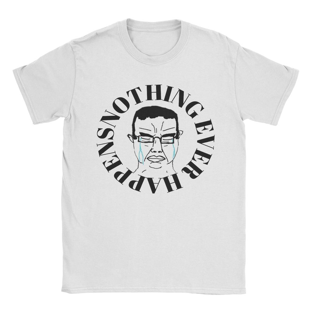 Men T-Shirts Chudjak Chud Meme Nothing Ever Happens Pure Cotton Tee Shirt Short Sleeve Funny T Shirt Crew Neck Tops Gift Idea