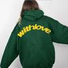Womens Oversized Hooded Sweatshirt With Bold Letter Print Streetwear Long Sleeve Pullover Loose Fit Retro Style