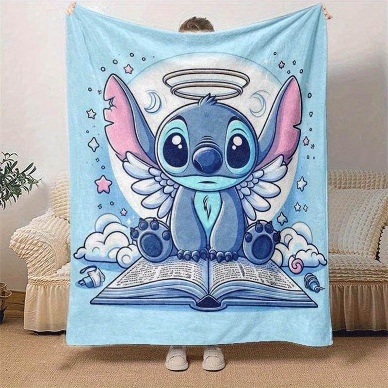 1pc Stitch Printing Blanket - Soft, All-Season Throw for Living Room, Beroom,Personalize Gift with Aorable Cartoon esign