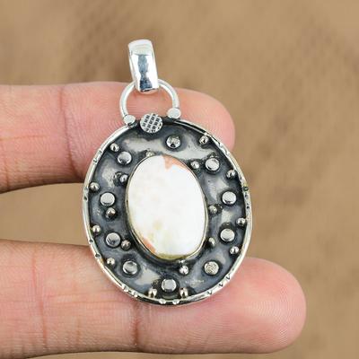 Anniversary Gift For Her Natural Scolecite Gemstone Pendant 925 Sterling Silver