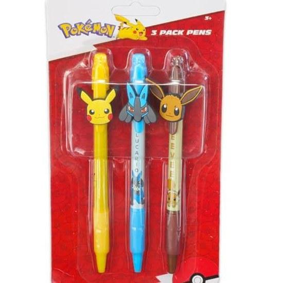 Pokemon Pen Set - Ball 6-Piece Kids Gift Pikachu Gengar Eevee Plus Stickers Party Souvenir