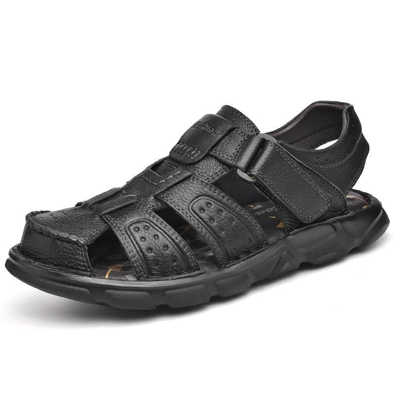 Fashion Genuine Leather Casual Shoes for Men High Quality Classic Sandals Summer Outdoor Walking Men Sneakers Breathable Sandals