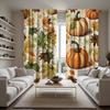 2pcs HD Harvest Festival pumpkin green Maple Leaf decorative curtain Yellow tie digital printed curtain Home Decoration style