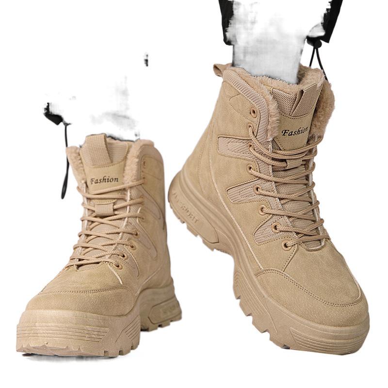 Snow Boots Winter Velvet Warm Cotton Shoes Fur Integrated High Top Martin Boots