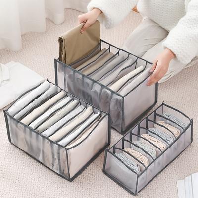 6/7/11 Grids Jeans Storage Box Closet Wardrobe Clothes Compartment Boxes Drawer Jeans Socks Separation Organizer Pants Storage