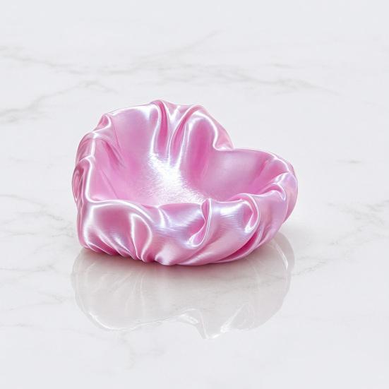 Yousheng Ruffle Love Heart Jewelry Tray, 3D Printed Earrings Necklace Ring Dish Tray, Decorative Keys Trinkets Holder Organizer Tray