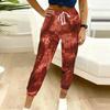 Letnie damskie spodnie dresowe z nadrukiem tie-dye w rozpryskach tuszu, luźny krój, ze sznurkiem, ściągacze, elastyczny mankiet, codzienne spodnie