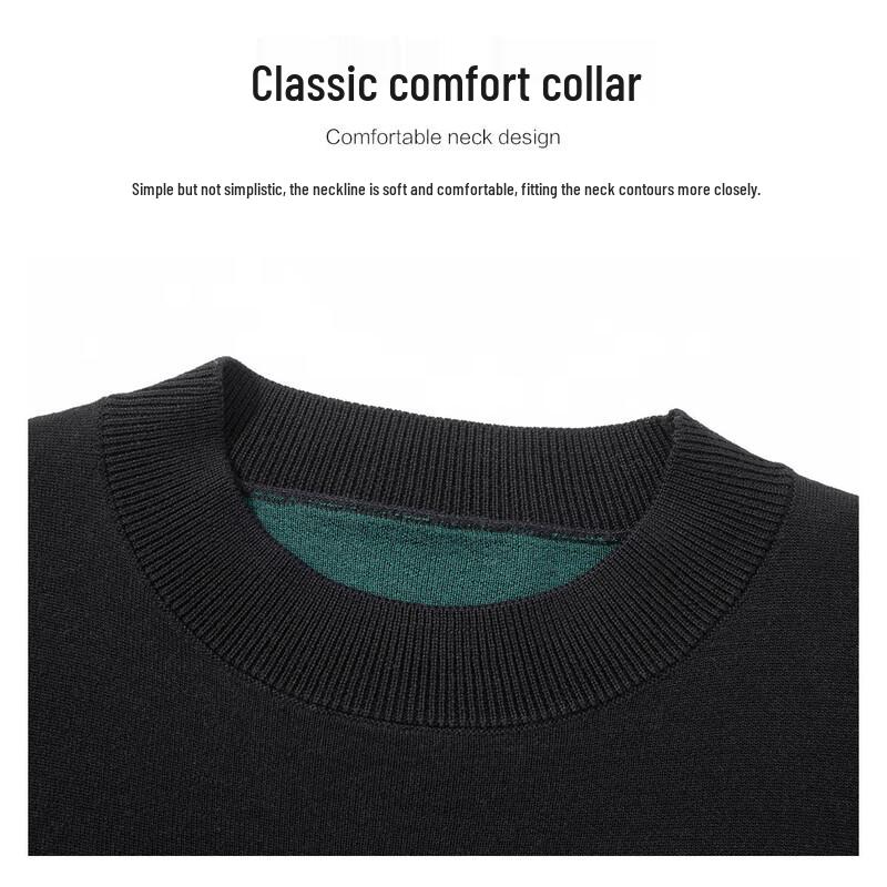 LUOZI Men's Loose-Fit Round Neck Wool Sweater