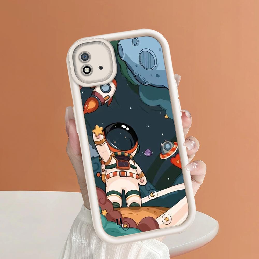 Model de imprimare cu scară pătrată din silicon moale Carcasa telefonului Acoperă completă Cameră de protecție antișoc Carcasă din cauciuc pentru OPPO Realme