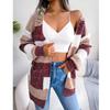 Vintage Stripe Knitted Cardigan Women Long Sleeve Open Stitch Loose Sweaters Coat Casual Pull Femme Loose Elegant Knitwear 28204