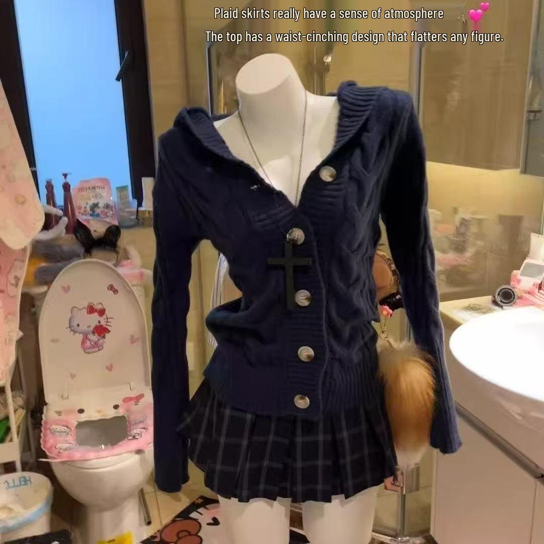 

Токио Свободный Вязаный Кардиган с Капюшоном M - Suggested 80-90