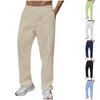 Pantaloni Casual Sportivi pentru Bărbați, Croială Dreaptă Relaxată, cu Buzunare și Șnur