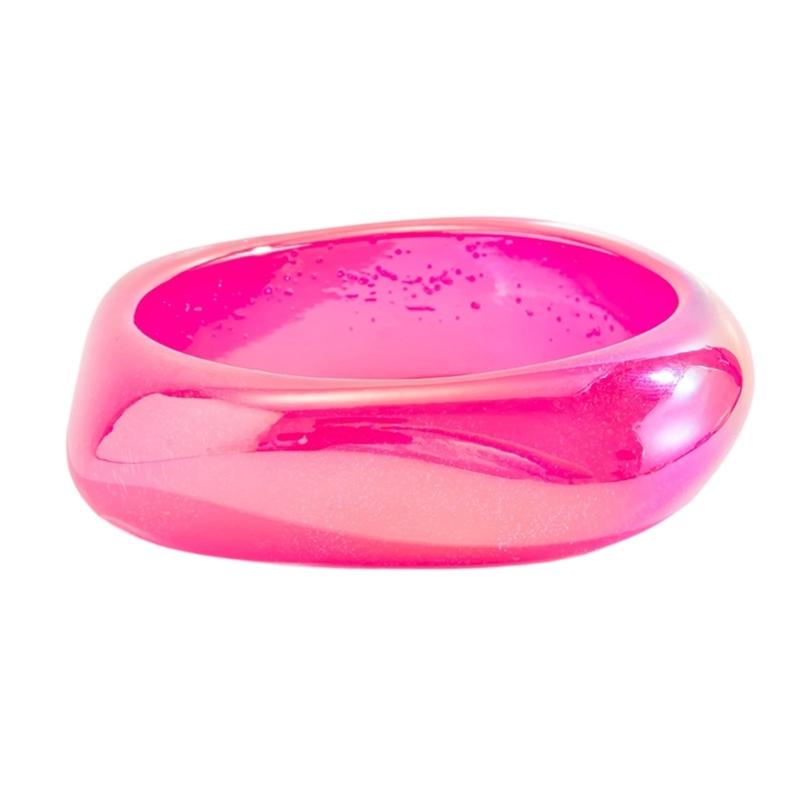 Lightweight Comfortable Resin Bracelet Geometric Design Featuring Pearlescent Colorful Swirl User Friendly Wrisbandt