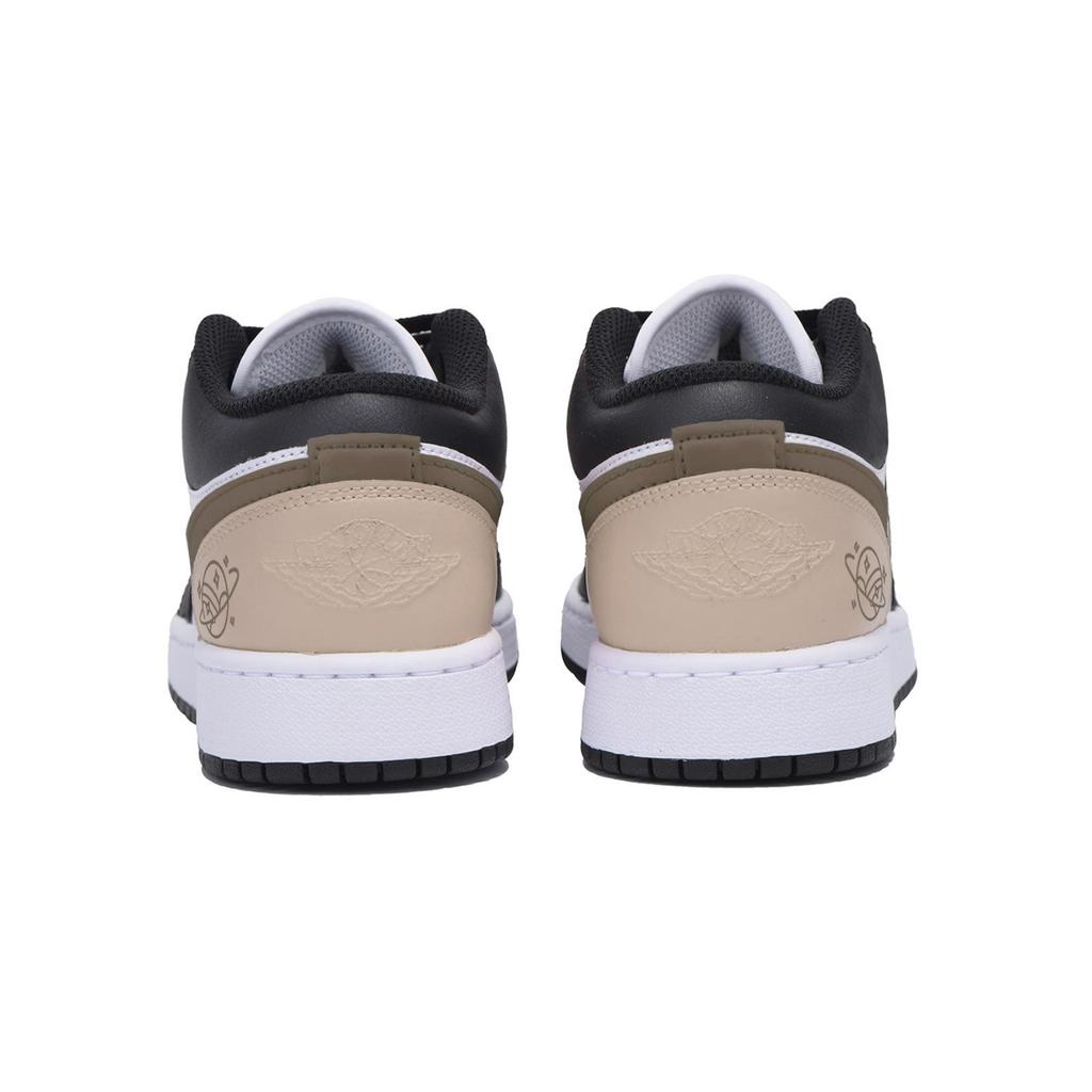 Jordan Air Jordan 1 Slip Resistant Abrasion Resistant Cushioning Low top Vintage Basketball Shoes Men's Black Brown 553558-131(Team85-)