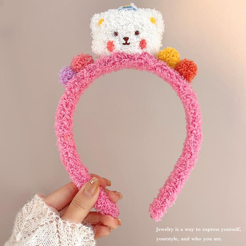 Cute Cartoon Plush Bear Hairband For Women Girls Sweet Hair Ornament Funny Headband Photo Prop Hair Hoop Lovely Hair Accessories