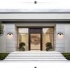 Waterproof Modern LED Outdoor Wall Lamp, Induction Courtyard & Balcony Light, Fan-Shaped Design