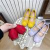 Small Inner Height Increase Shallow Mouth Single Shoes New with Skirt Gentle Flat Ballet Shoes