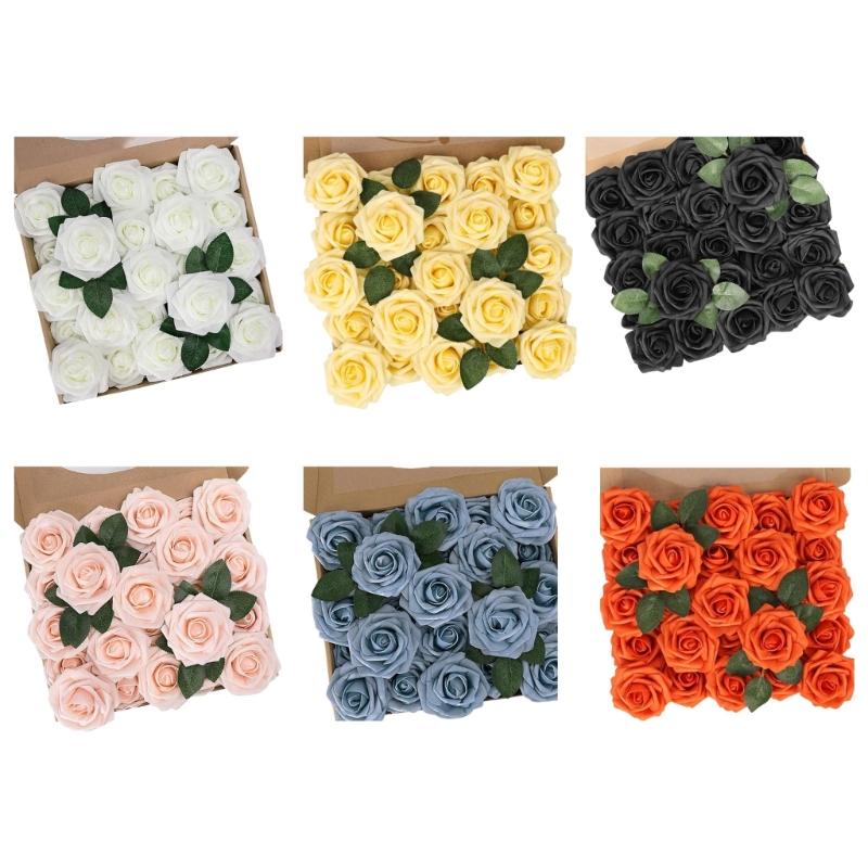 Rose di Schiuma Artificiale Steli Flessibili per Bouquet da Sposa Progetti Artigianali Scatola Regalo di Fiori Fatti a Mano