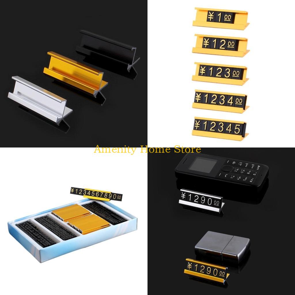 F26C Metal Number Price Tag Signs 1Box Multipurpose Display Label Supplies for Phone Jewelry Necklace Showing