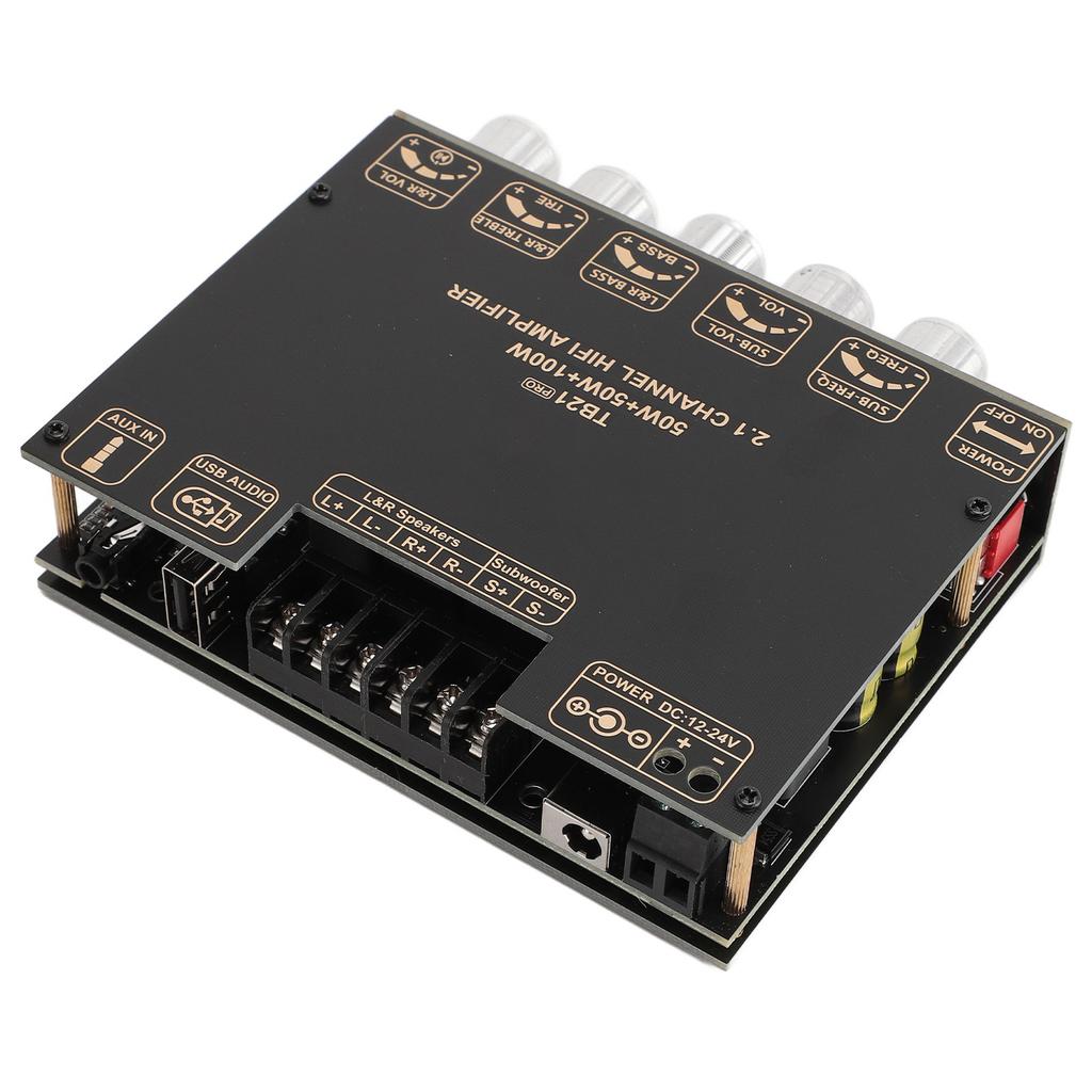 5.2 Power Amplifier Board, Stereo Receiver with AM Interference Rejection, USB Input for 4-8 Ohm Passive S ers 12-24V