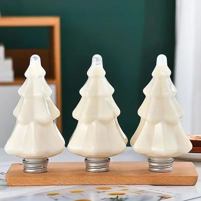 Christmas Decoration Gingerbread Man Milk Tea Beverage Cup Plastic Bottle Food Grade Homemade Beverage Creative Cold Drink Cup