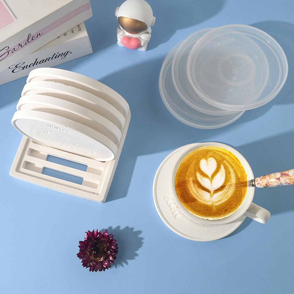 12 Constellation Coaster Molds 12Pcs Silicone Epoxy Resin Tray Mould