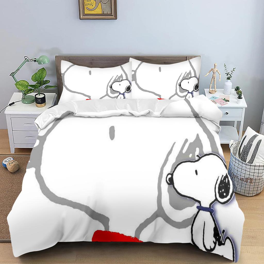 Snoopy Quilt Cover for Teen Kids Bedroom Skin-Friendly Breathable Cute Printed Comforter Warmth Bedding Cartoon New Design
