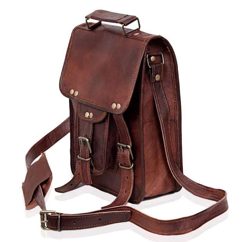 Leather Laptop Messenger Bag Vintage Satchel Shoulder Men's New Handmade