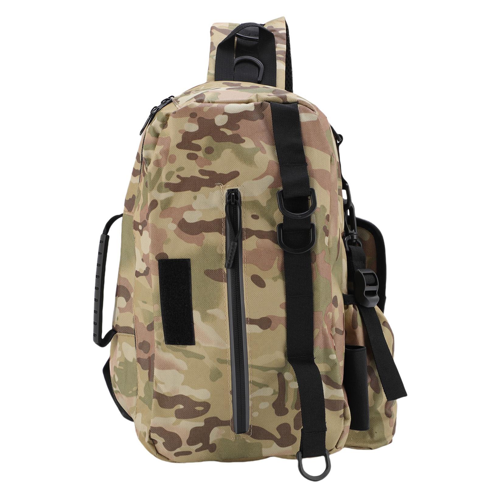 

Рыболовная сумка-слинг с держателем для удилища Нейлоновая водонепроницаемая легкая рюкзак для хранения рыболовных снастей для Ou Khaki