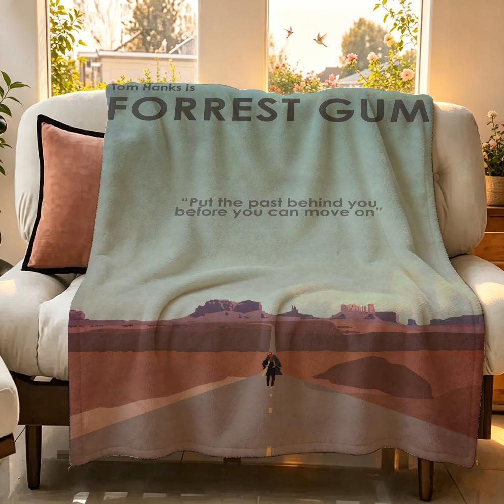 Movie F Forrest G Gump Throw Flannel Throw Blanket Suitable for Sofa Living Room Bedroom