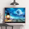 5D DIY Full Square Drill Diamond Painting Moon Cross Stitch Diamond Embroidery Landscape Seaside Craft Kit Handmade Gift