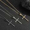 Elegant Cross Pendant Necklace with Inlaid Zircon for Men & Women – Trendy and High-end Jewelry